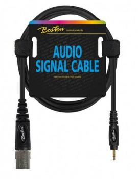 BOSTON Cavo audio, 1x XLR M - 1x jack M stereo 3.5mm, 0,75m, nero