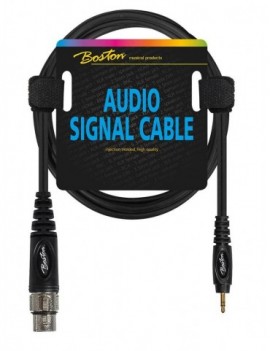 BOSTON Cavo audio, 1x XLR F - 1x jack M stereo 3.5mm, 0,30m, nero