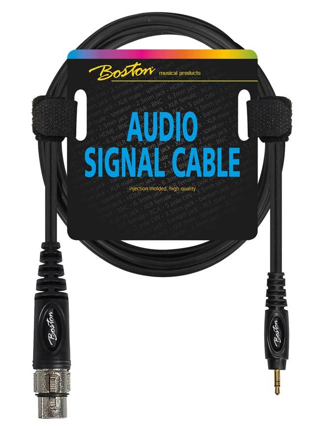 BOSTON Cavo audio, 1x XLR F - 1x jack M stereo 3.5mm, 0,75m, nero