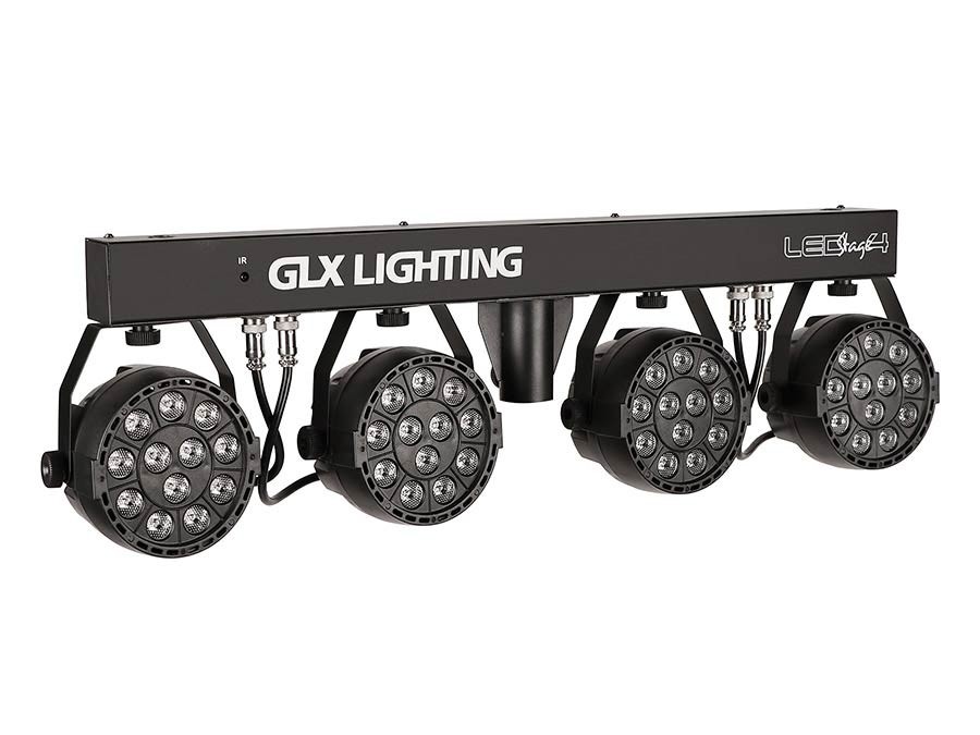 GLX LIGHTING Sistema par led 4x12, 48Watt totali, con telecomando incluso
