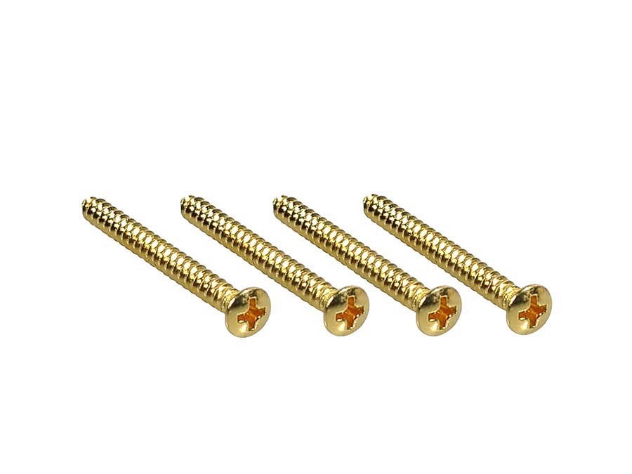 FENDER OUTLET screw SMA 8x1-3/4 OHP GLD (4)