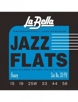 LA BELLA La Bella Jazz Flats | Muta di corde lisce per chitarra jazz 20PH Scalatura: 015-019-025W-033-044-056