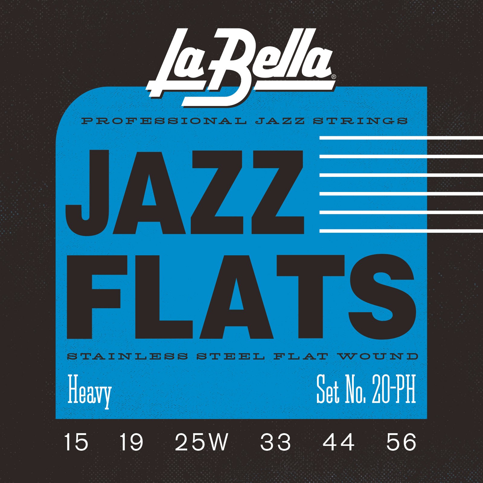 LA BELLA La Bella Jazz Flats | Muta di corde lisce per chitarra jazz 20PH Scalatura: 015-019-025W-033-044-056