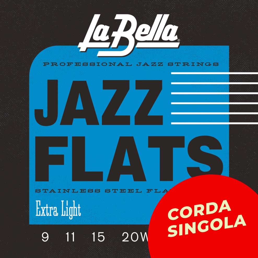 LA BELLA Corda singola La Bella per chitarra elettrica, modello 20PXL Jazz Flats 21PXL Scalatura: 009