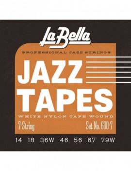 LA BELLA La Bella Jazz Tapes 600-7 | Muta di corde per chitarra elettrica 7 corde, 014-079 600-7