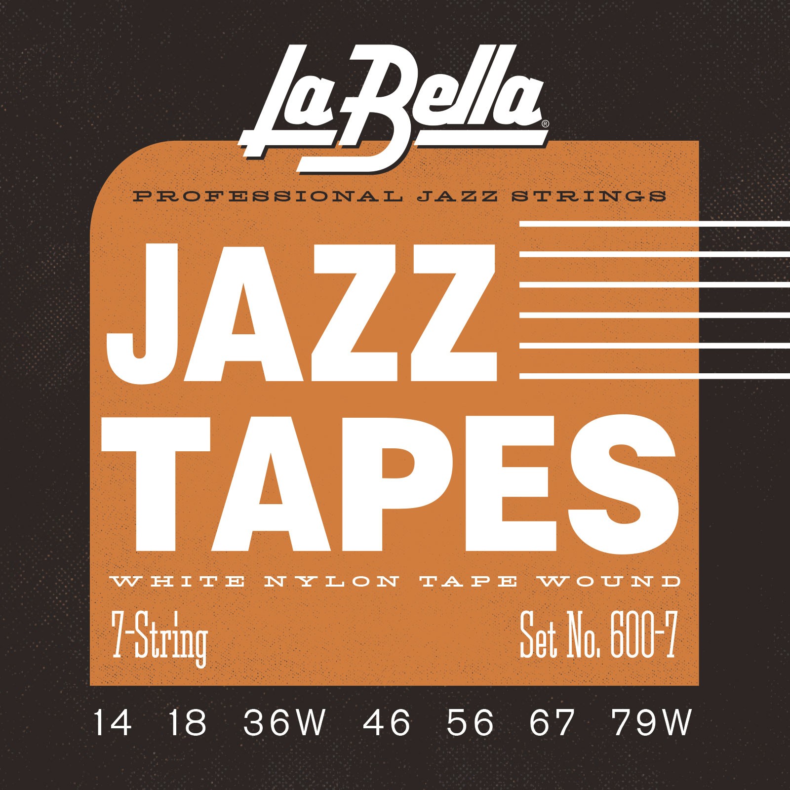 LA BELLA La Bella Jazz Tapes 600-7 | Muta di corde per chitarra elettrica 7 corde, 014-079 600-7