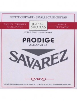 SAVAREZ Muta di corde per chitarra classica 3/4, tensione ibrida, Prodige 38 55cm