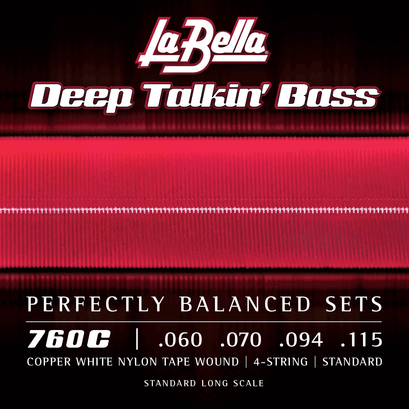 LA BELLA La Bella Copper White Nylon Tape | Muta di corde lisce per basso 4 corde 760C Scalatura: 060-070-094-115