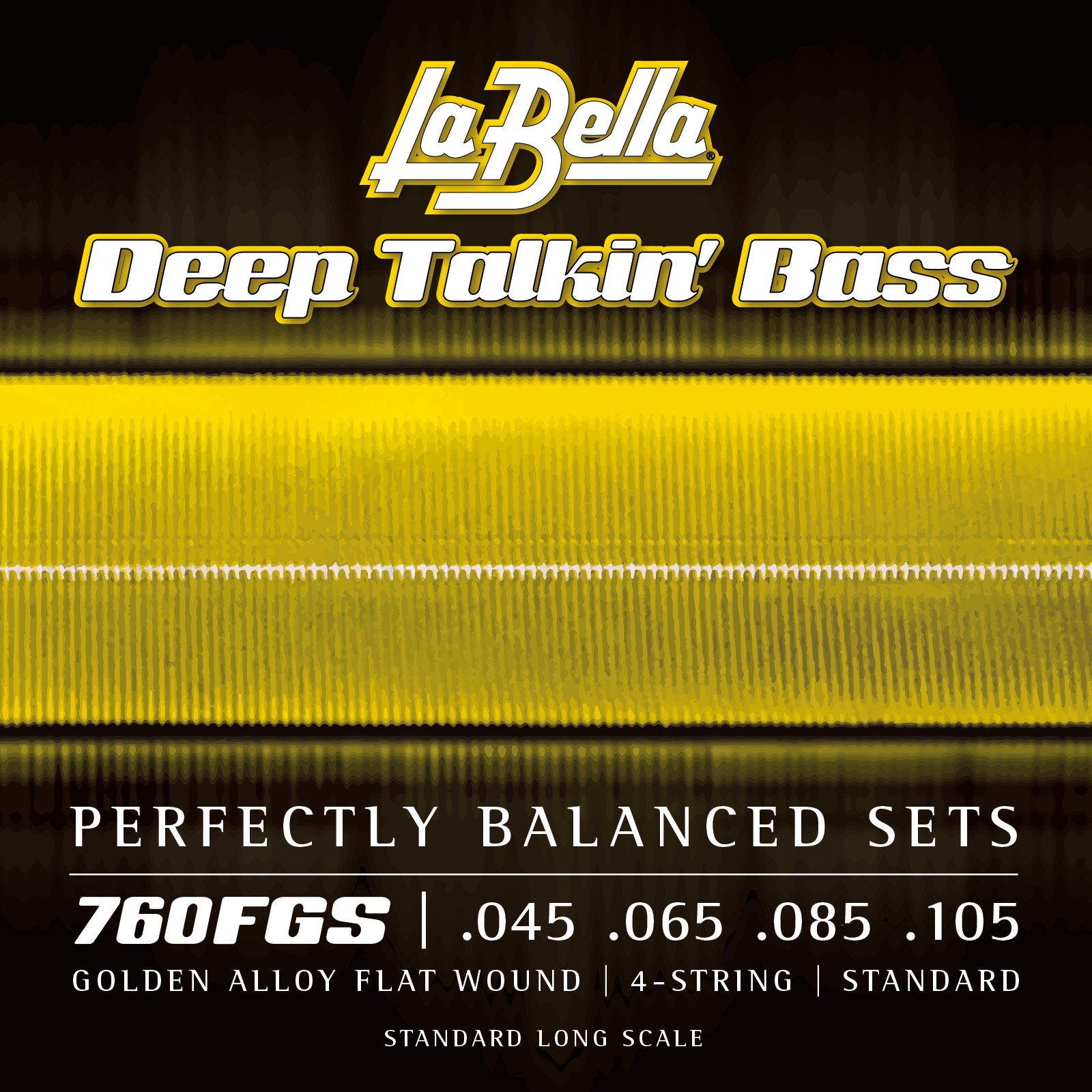 LA BELLA La Bella Deep Talkin' Bass Gold Flats 760FGS | Muta di corde lisce per basso 4 corde, 045-105 760FGS