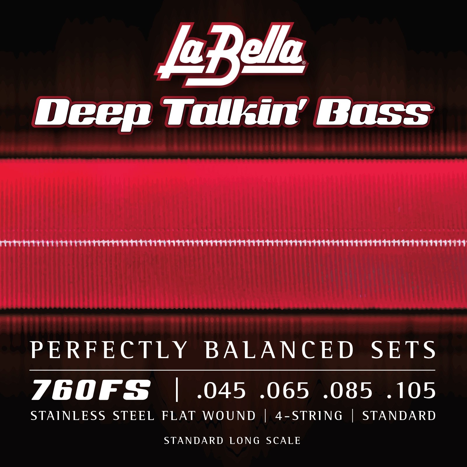 LA BELLA La Bella Stainless Steel Flat Wound | Muta di corde lisce per basso 4 corde 760FS Scalatura: 045-065-085-105