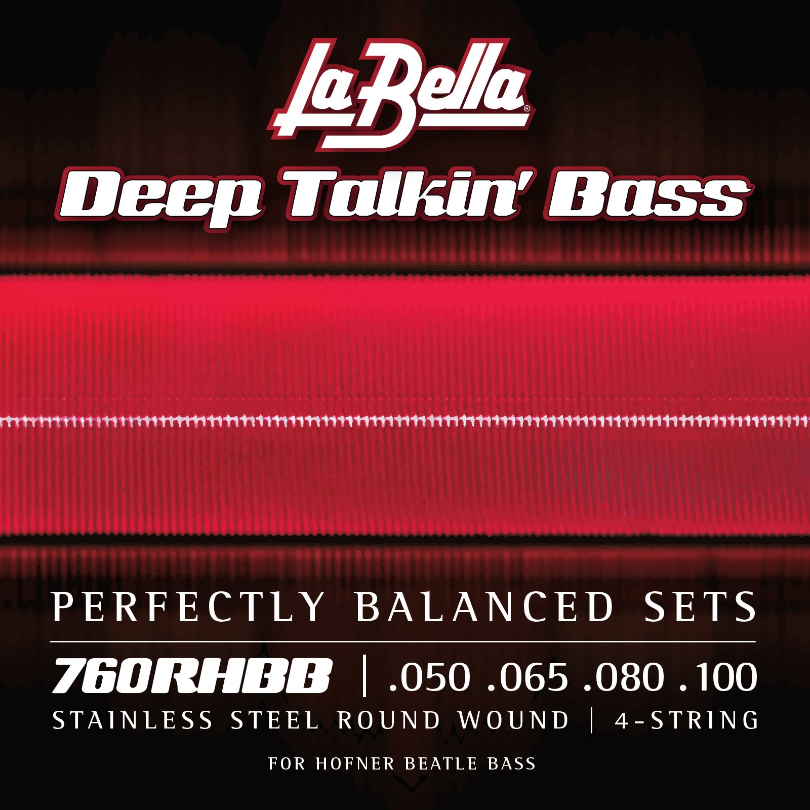 LA BELLA La Bella Deep Talkin' Bass | Muta di corde per basso Beatle Höfner® 760RHBB Scalatura: 050-065-080-100