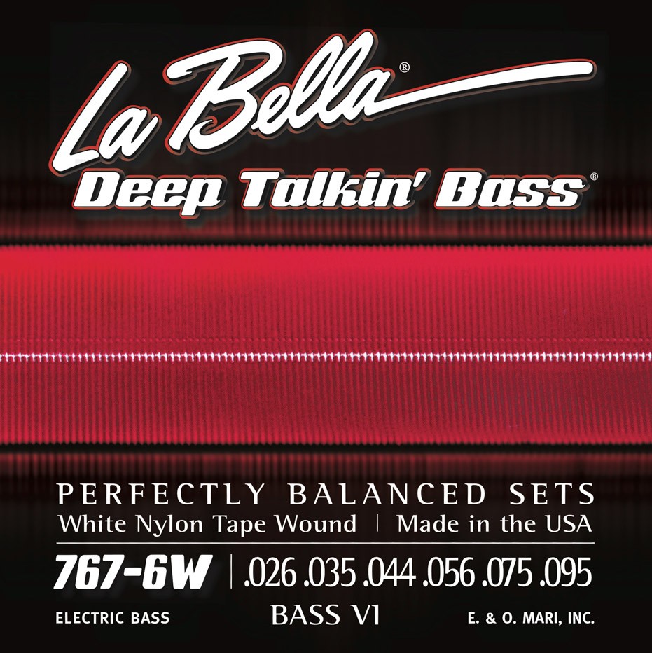 LA BELLA La Bella Bass VI 767 | Muta di corde per chitarra Fender® Bass VI 767-6W Materiale bassi: White Nylon Tape