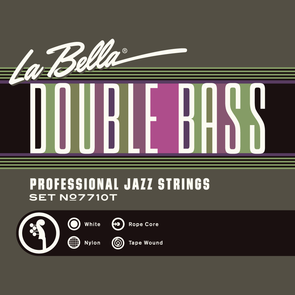 LA BELLA La Bella Double Bass White Nylon Tape | Muta di corde per contrabbasso 7710T Strumento: Contrabbasso 3/4