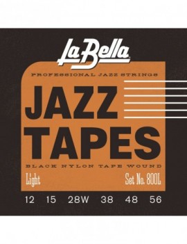 LA BELLA La Bella Jazz Tapes Black | Muta di corde per chitarra elettrica 800L Scalatura: 012-015-028W-038-048-056