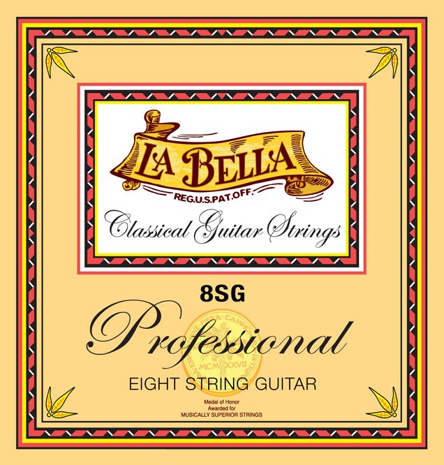 LA BELLA La Bella 8SG | Muta di corde per chitarra classica 8 corde 8SG