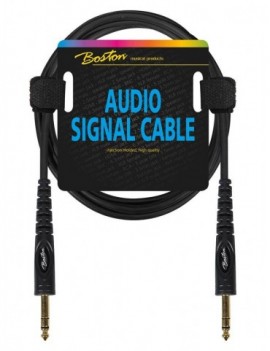 BOSTON Cavo audio, 1x jack M stereo 6.3mm - 1x jack M stereo 6.3mm, 0,75m, nero