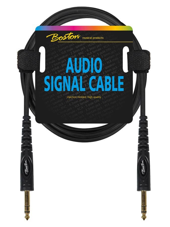 BOSTON Cavo audio, 1x jack M stereo 6.3mm - 1x jack M stereo 6.3mm, 0,75m, nero