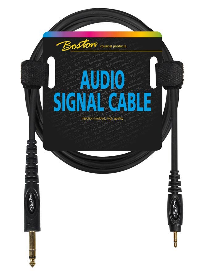BOSTON Cavo audio, 1x jack M stereo 3.5mm - 1x jack M stereo 6.3mm, 9,00m, nero