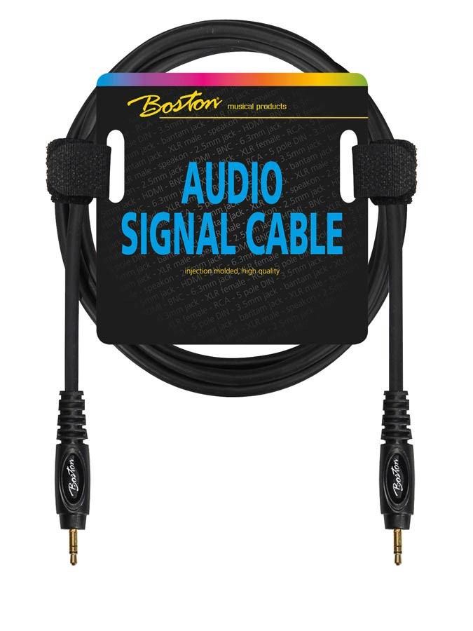 BOSTON Cavo audio, 1x jack M stereo 3.5mm - 1x jack M stereo 3.5mm, 0,30m, nero