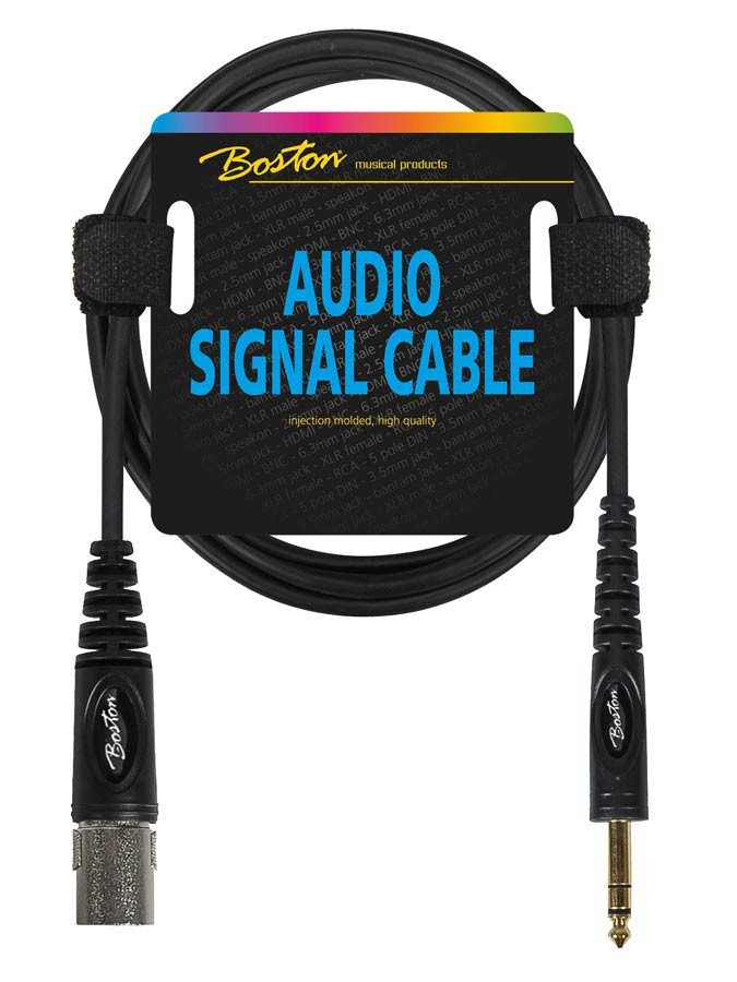 BOSTON Cavo audio, 1x XLR M - 1x jack M stereo 6.3mm, 0,75m, nero