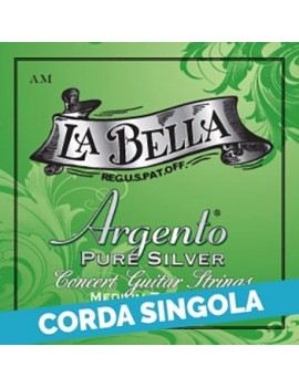 LA BELLA Corda singola La Bella per chitarra classica, modello AM Argento AM5 Scalatura: 032w