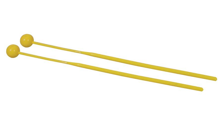 HAYMAN Coppia di mallet, manico in plastica affusolato, 305x7mm, testa 21mm in plastica dura colore giallo