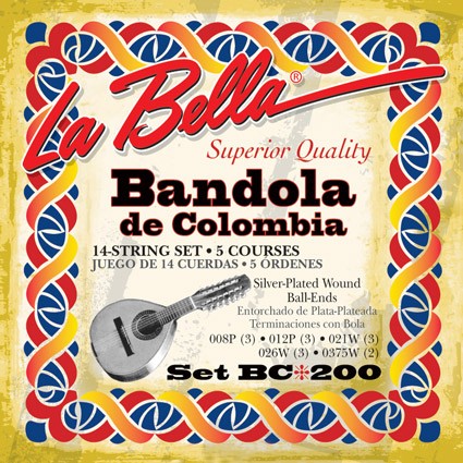 LA BELLA La Bella BC200 | Muta di corde per bandola de Colombia, 14 corde BC200