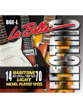 LA BELLA La Bella Baritone | Muta di corde per chitarra elettrica baritona BGE-L Scalatura: 014-018-028W-040-050-070