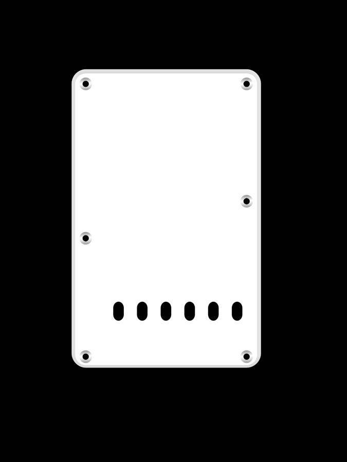BOSTON Piastra posteriore (back plate), 11,2mm, 1 strato, chitarra elettrica ST, 86x138mm, white