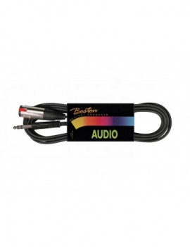 BOSTON Cavo audio, 1x jack M stereo 6.3mm - 1x jack F stereo 6.3mm, 6,00m, nero