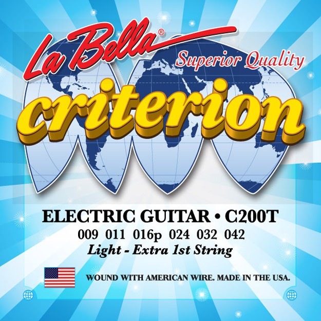 LA BELLA La Bella Criterion | Muta di corde per chitarra elettrica C200T Scalatura: 009-011-016-024-032-042