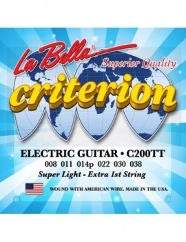 LA BELLA La Bella Criterion | Muta di corde per chitarra elettrica C200TT Scalatura: 008-011-014-022-030-038