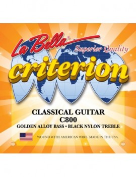 LA BELLA La Bella Criterion | Muta di corde per chitarra classica, tensione media C800 Materiale cantini: Black Nylon