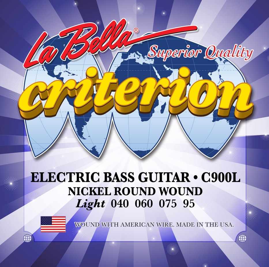 LA BELLA La Bella Criterion | Muta di corde per basso elettrico C900L Scalatura: 040-060-075-095