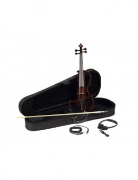 LEONARDO Violino 4/4 elettrificato Shadow, con archetto ELS FBV-10, cuffie e astuccio