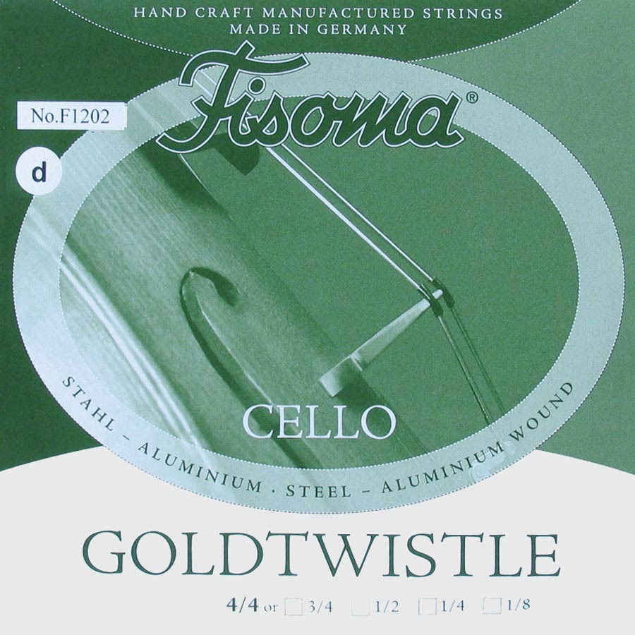 FISOMA 2nd D - Corda singola per violoncello 4/4, acciaio, con pallino