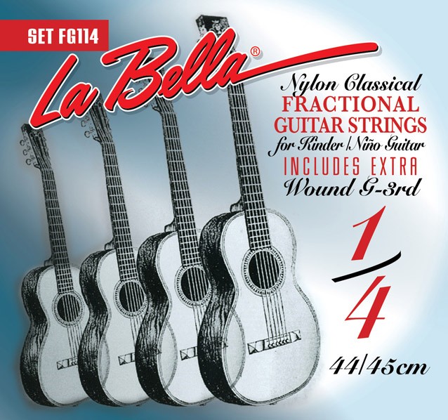 LA BELLA La Bella Fractional | Muta di corde per chitarra classica per bambino FG114 Strumento: Chitarra classica 1/4