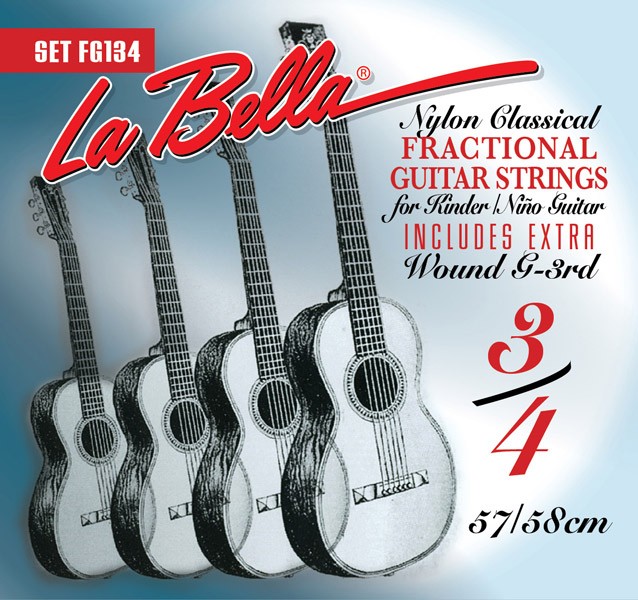 LA BELLA La Bella Fractional | Muta di corde per chitarra classica per bambino FG134 Strumento: Chitarra classica 3/4