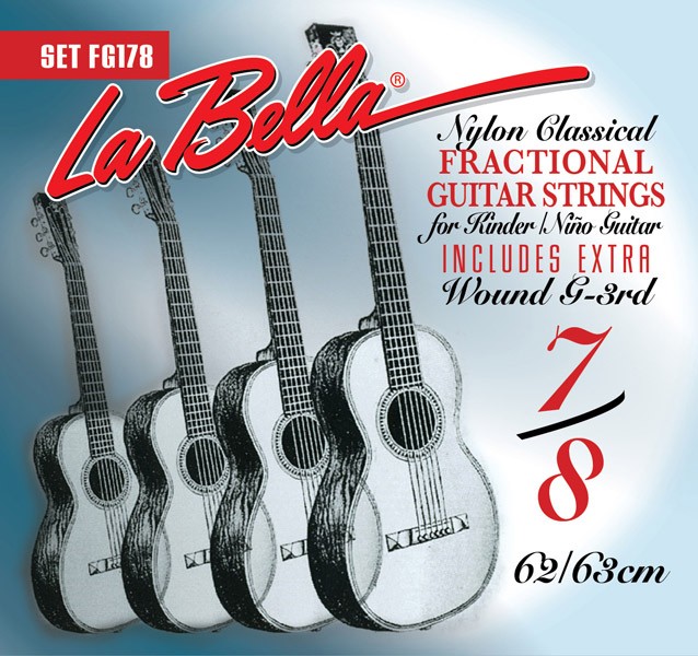 LA BELLA La Bella Fractional | Muta di corde per chitarra classica per bambino FG178 Strumento: Chitarra classica 7/8