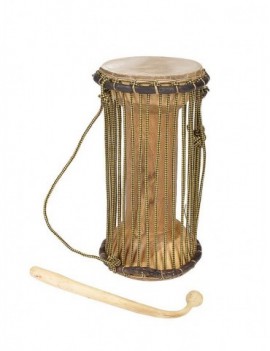 KANGABA Small tama (talking drum), dugura, pelle di capra, circa 11x25cm