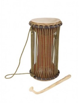KANGABA Medium tama (talking drum), dugura, pelle di capra, circa 13x28cm