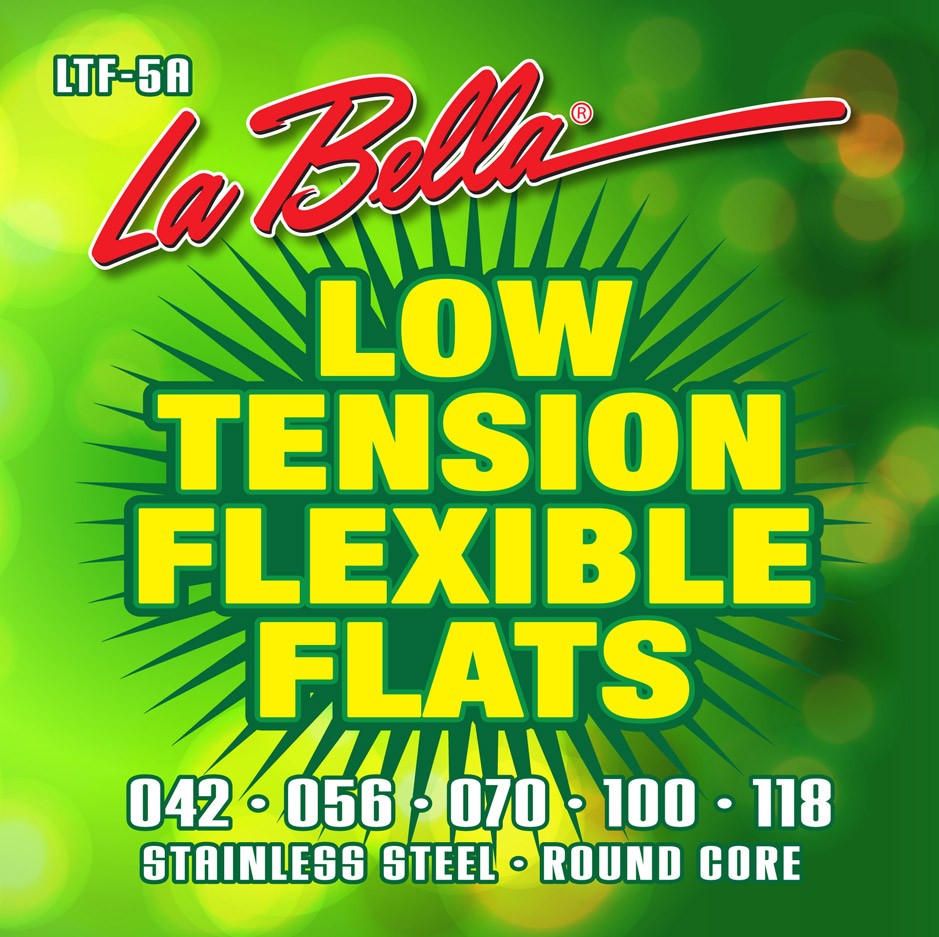 LA BELLA La Bella Low Tension Flats LTF-5A | Muta di corde lisce per basso 5 corde, 042-118 LTF-5A