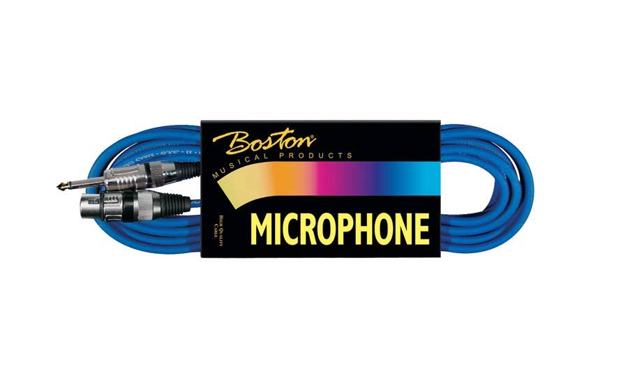 BOSTON Cavo microfonico, 1x XLR F 3 poli - 1x Jack M mono, 10,00m, blu