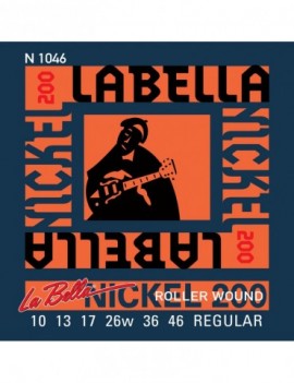 LA BELLA La Bella Roller Wound | Muta di corde per chitarra elettrica N1046 Scalatura: 010-013-017-026W-036-046