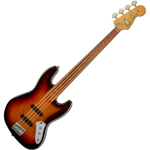 Jaco Pastorius Fretless Jazz Bass® Pao Ferro Fingerboard, 3-ColorSunburst