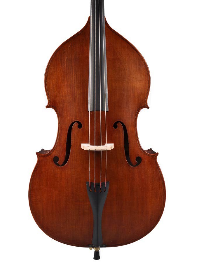RUDOLPH Contrabbasso 3/4, abete e acero fiammato, tastiera ebano, modello violino