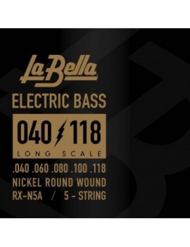 LA BELLA La Bella RX Nickel-Plated | Muta di corde per basso 5 corde RX-N5A Scalatura: 040-060-080-100-118