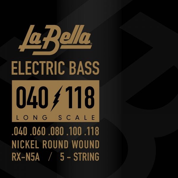 LA BELLA La Bella RX Nickel-Plated | Muta di corde per basso 5 corde RX-N5A Scalatura: 040-060-080-100-118