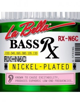 LA BELLA La Bella RX Nickel-Plated | Muta di corde per basso 6 corde RX-N6C Scalatura: 030-045-065-080-105-130