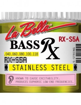 LA BELLA La Bella RX Stainless Steel | Muta di corde per basso 5 corde RX-S5A Scalatura: 040-060-080-100-118